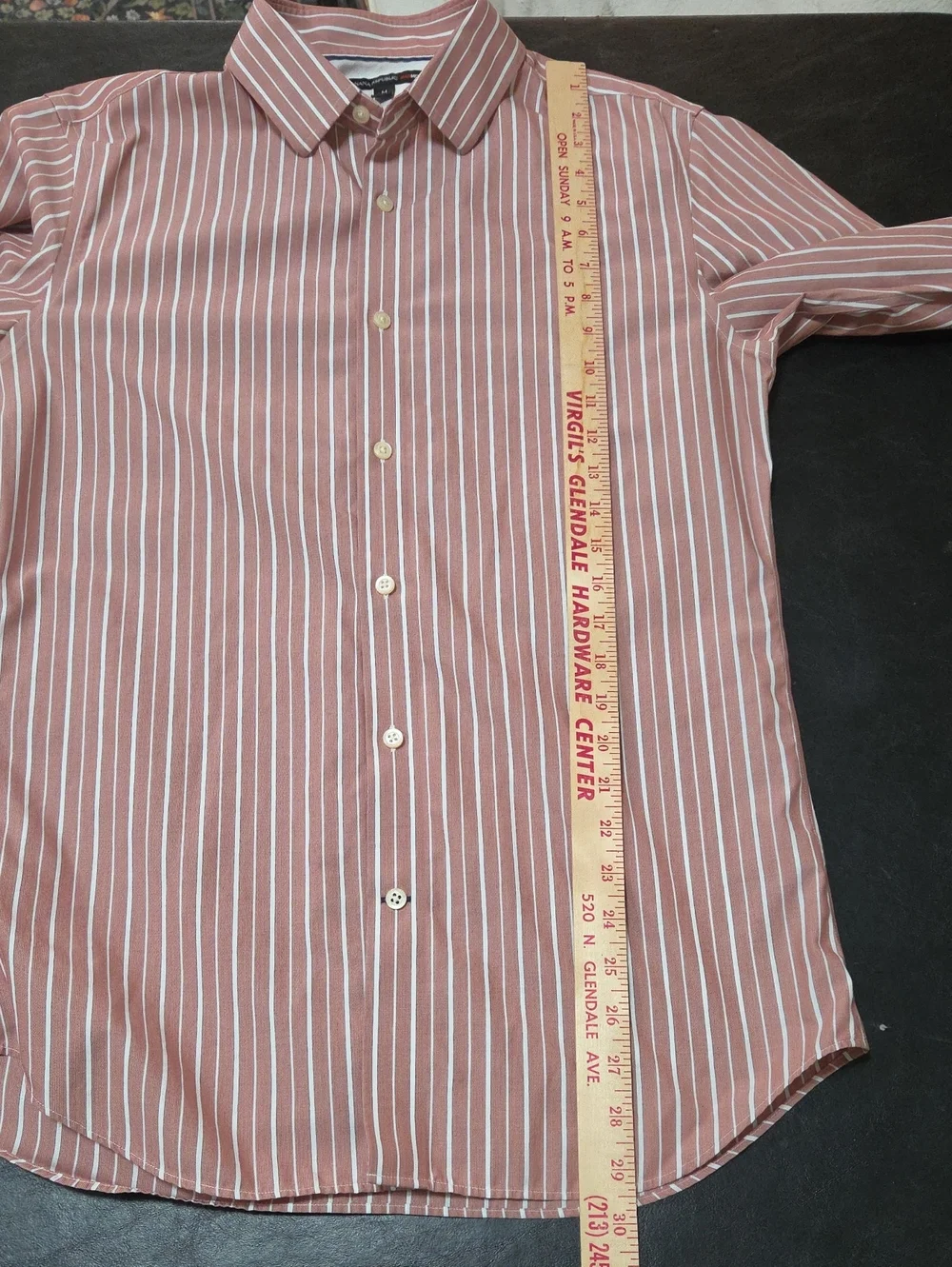 Banana Republic Mad Men Mens Shirt Medium Pink White Striped Dress Button Down